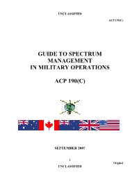 Guide to Spectrum Management in Military Operations Acp 190(C)