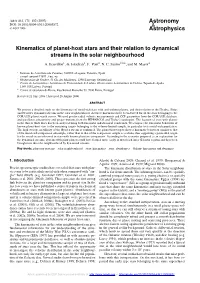 Kinematics of Planet-Host Stars and Their Relation to Dynamical Streams in the Solar Neighbourhood