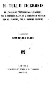 M. Tullii Ciceronis