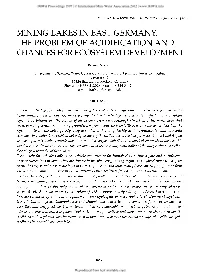 Mining Lakes in East Germany – the Problem of Acidification and Chances for Ecosystem Development
