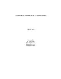 The Importance of Athanasius and the Views of His Character