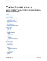 Weave Architecture Overview ​ ​ ​ ​