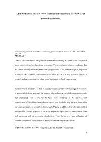 Chayote (Sechium Edule): a Review of Nutritional Composition, Bioactivities And