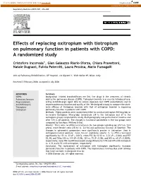 Effects of Replacing Oxitropium with Tiotropium on Pulmonary Function in Patients with COPD: a Randomized Study