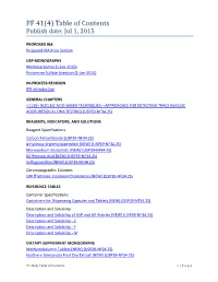 PF 41(4) Table of Contents Publish Date: Jul 1, 2015