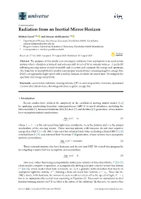 Radiation from an Inertial Mirror Horizon