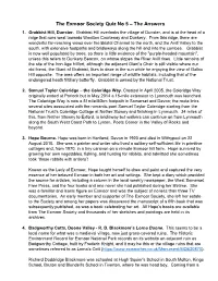 The Exmoor Society Quiz No 5 – the Answers 1