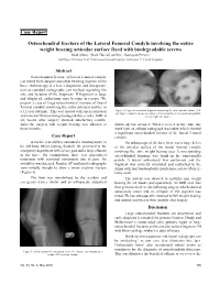 Case Report Osteochondral Fracture of the Lateral Femoral Condyle