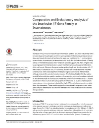 Comparative and Evolutionary Analysis of the Interleukin 17 Gene Family in Invertebrates