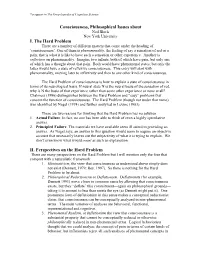 Consciousness, Philosophical Issues About Ned Block New York University I