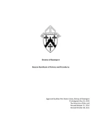 Diocese of Davenport Deacon Handbook of Policies and Procedures