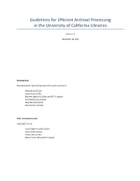 Efficient Processing Guidelines