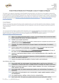 Grade 05 Social Studies Unit 07 Exemplar Lesson 01: Explore to Expand