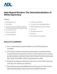 Hate Beyond Borders: the Internationalization of White Supremacy