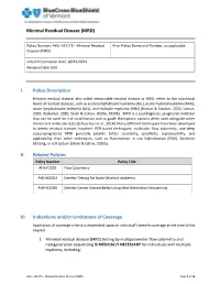 Minimal Residual Disease (MRD) I. Policy Description II. Related