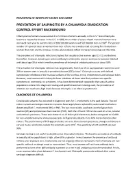 Prevention of Salpingitis by a Chlamydia Eradication Control Effort Background