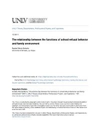 The Relationship Between the Functions of School Refusal Behavior and Family Environment