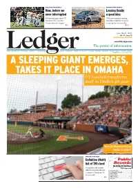 A SLEEPING GIANT EMERGES, TAKES IT PLACE in OMAHA UT Baseball Transforms Itself in Vitello’S 4Th Year