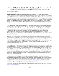 Former NFL Linebacker Chris Draft Launches “Changing the Face of Lung Cancer” Through the Team Draft Initiative, During ESPN’S XLVI Super Bowl Coverage