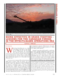 Lessons for the Canadian Forces in the Effects-Based Operations Era