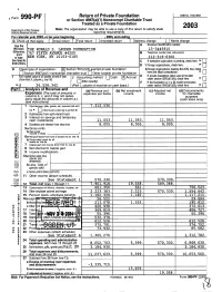 Return of Private Foundation