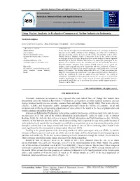 Using Factor Analysis to Evaluate E-Commerce of Airline Industry in Indonesia