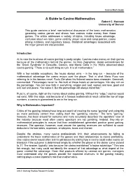 A Guide to Casino Mathematics Robert C