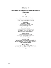 Chapter 19 Field Methods and Techniques for Monitoring Mammals