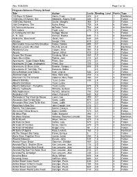 Rev. 9/28/2006 Page 1 of 34 Title Author Lexile Reading Level Points