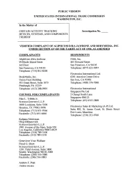 Complaint of Aliphcom D/B/Ajawbone and Bodymedia, Inc