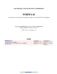 EMBRAER SA Form 6-K Current Event Report Filed