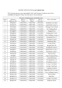 NOTIFICATION DATED 15 OCTOBER 2020 the Following Devices Were