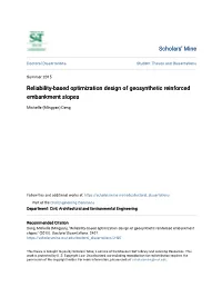 Reliability-Based Optimization Design of Geosynthetic Reinforced Embankment Slopes