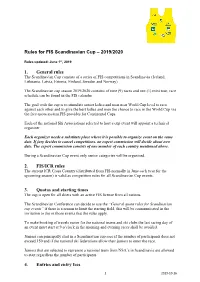 Rules for FIS Continental Cups