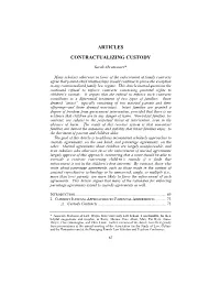 Articles Contractualizing Custody