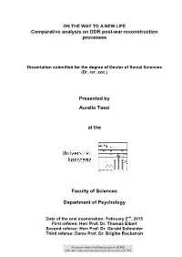 Comparative Analysis on DDR Post-War Reconstruction Processes