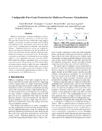 Configurable Fine-Grain Protection for Multicore Processor Virtualization 1
