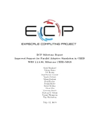 Improved Support for Parallel Adaptive Simulation in CEED WBS 2.2.6.06, Milestone CEED-MS29