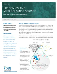 Lipidomics and Metabolomics Service Gain Deeper Insights Into Exosomes
