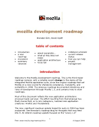 Mozilla Development Roadmap
