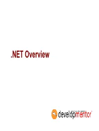 NET Overview Objectives