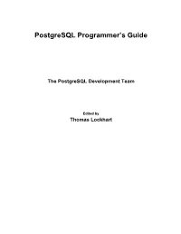 Postgresql Programmer's Guide