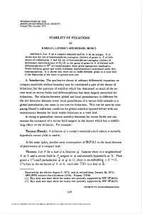 Stability of Foliations Mod X to the Study of Stability of Holonomy Representations