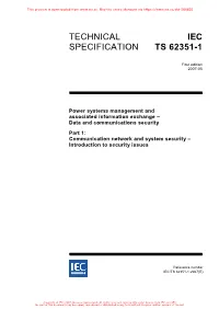 Technical Iec Specification Ts 62351-1