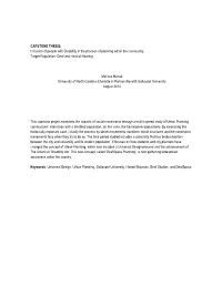 CAPSTONE THESIS: Inclusion of People with Disability in the Process of Planning Within the Community: Target Population: Deaf and Hard of Hearing