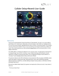 Collider Delay+Reverb User Guide