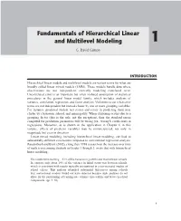 Fundamentals of Hierarchical Linear and Multilevel Modeling 1 G