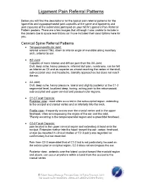 Ligament Pain Referral Patterns