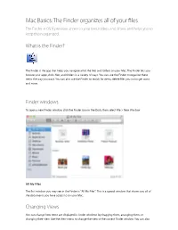 Mac Basics: the Finder Organizes All of Your Files