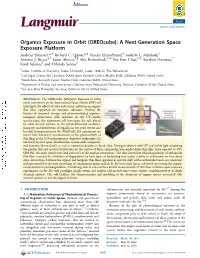 Organics Exposure in Orbit (Oreocube): a Next-Generation Space Exposure Platform Andreas Elsaesser,*,† Richard C